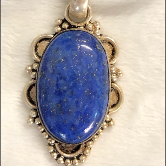Cameron Dakota Jewelry - Blue Goldstone 925 Silver Pendant Leather Cord Cameron Dakota Jewelry - Blue Goldstone 925 Silver Pendant Leather Cord